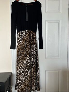 HOUSE OF HARLOW | Leopard Print 2 in 1 Midi Dress set Sz M